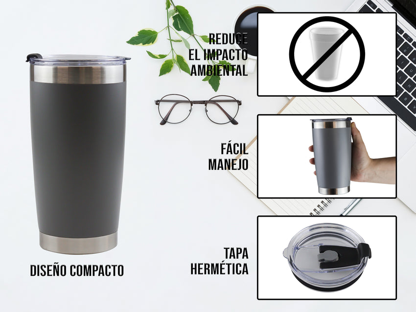 Termo Acero Inoxidable 590 ml - Gris