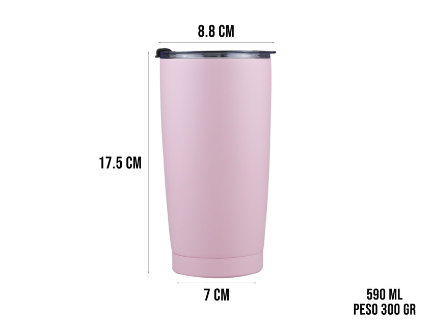 Termo Acero Inoxidable 590 ml - Rosa