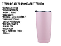 Termo Acero Inoxidable 590 ml - Rosa