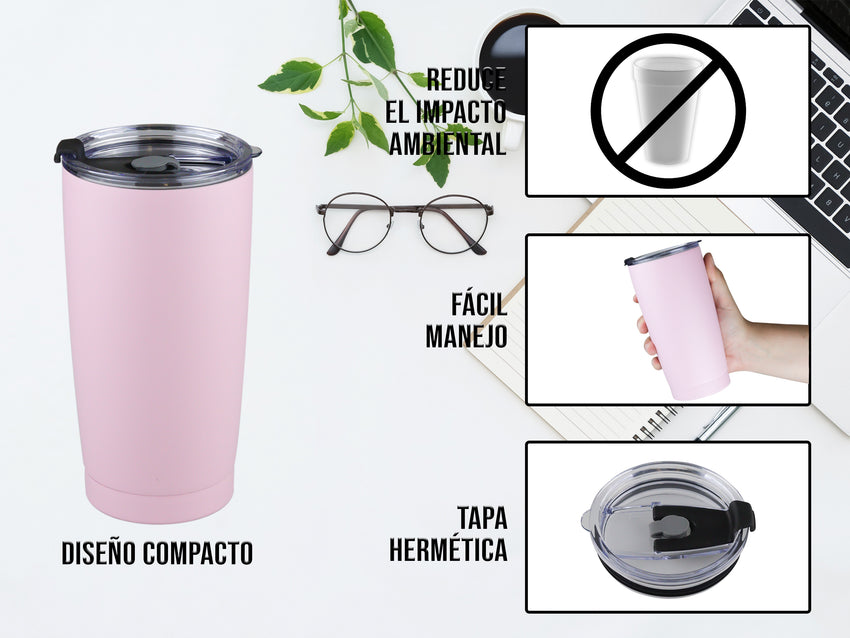 Termo Acero Inoxidable 590 ml - Rosa