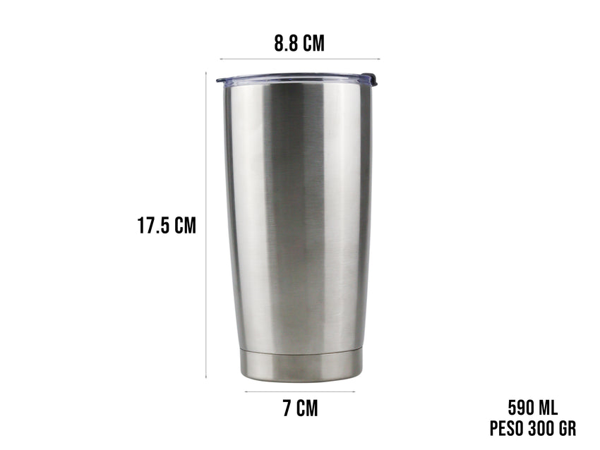 Termo Acero Inoxidable 590 ml - Plata