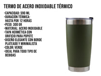 Termo Acero Inoxidable 590 ml - Verde