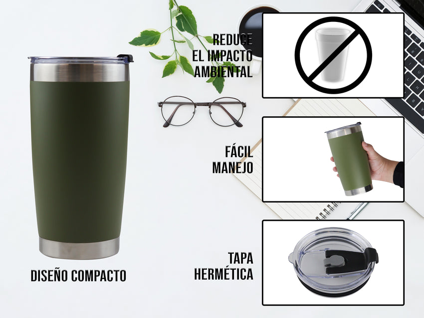 Termo Acero Inoxidable 590 ml - Verde