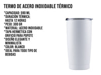 Termo Acero Inoxidable 590 ml - Blanco