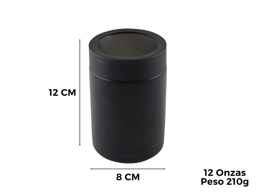 Porta Latas Acero Inoxidable Térmico 355 ml - Negro