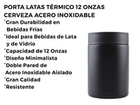 Porta Latas Acero Inoxidable Térmico 355 ml - Negro
