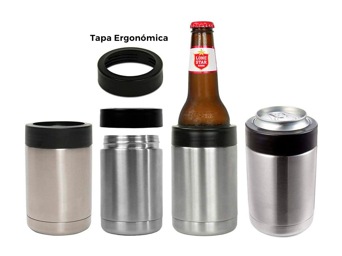 Porta Latas Acero Inoxidable Térmico 355 ml - Negro