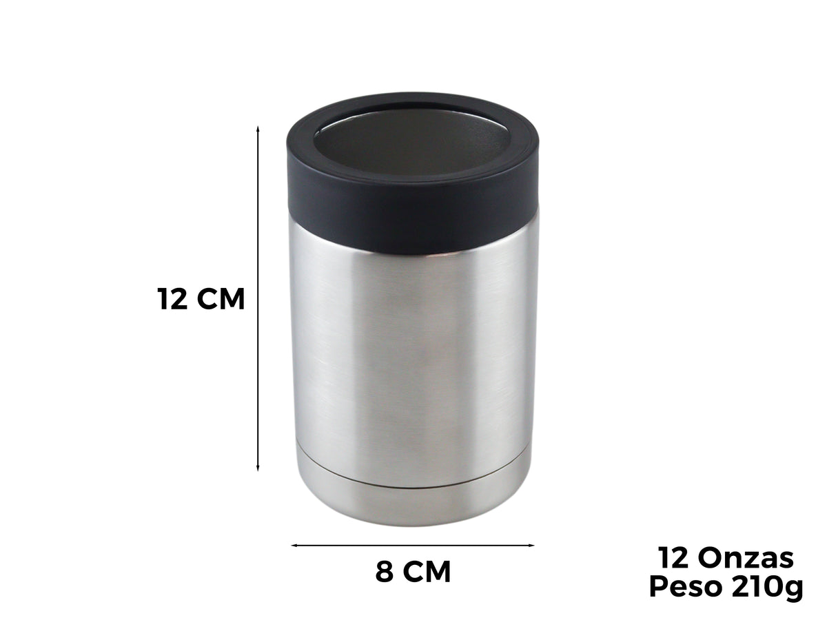 Porta Latas Acero Inoxidable Térmico 355 ml - Plata