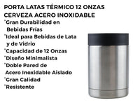 Porta Latas Acero Inoxidable Térmico 355 ml - Plata