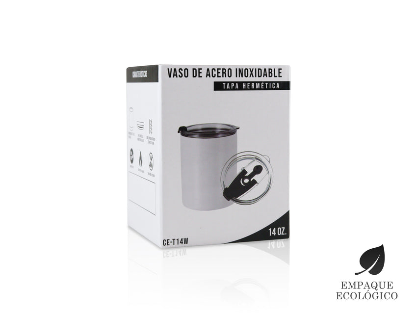 Vaso de Acero Inoxidable Térmico 415ML - Blanco