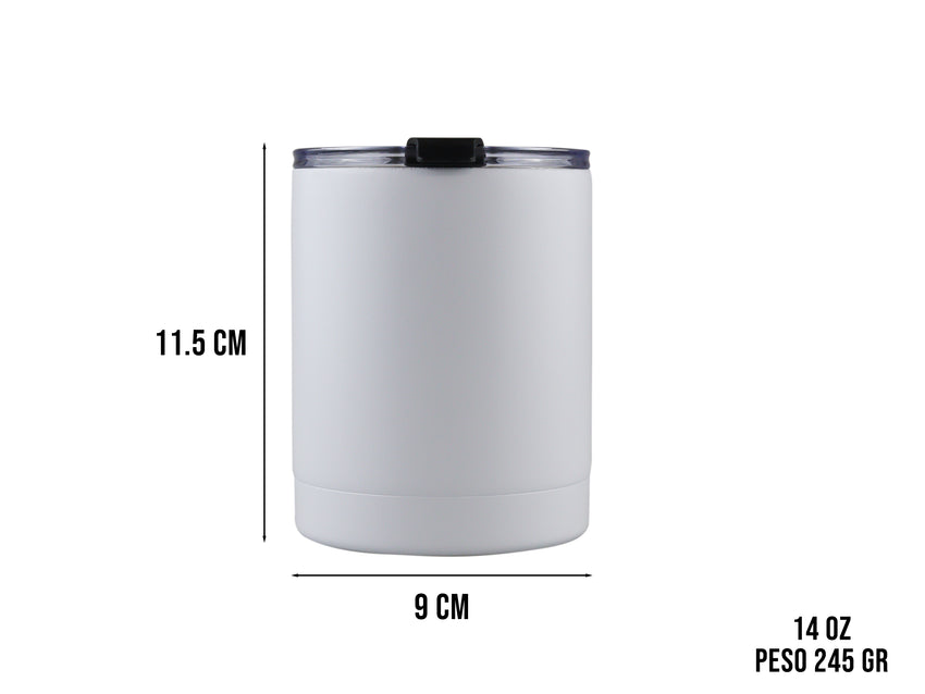 Vaso de Acero Inoxidable Térmico 415ML - Blanco