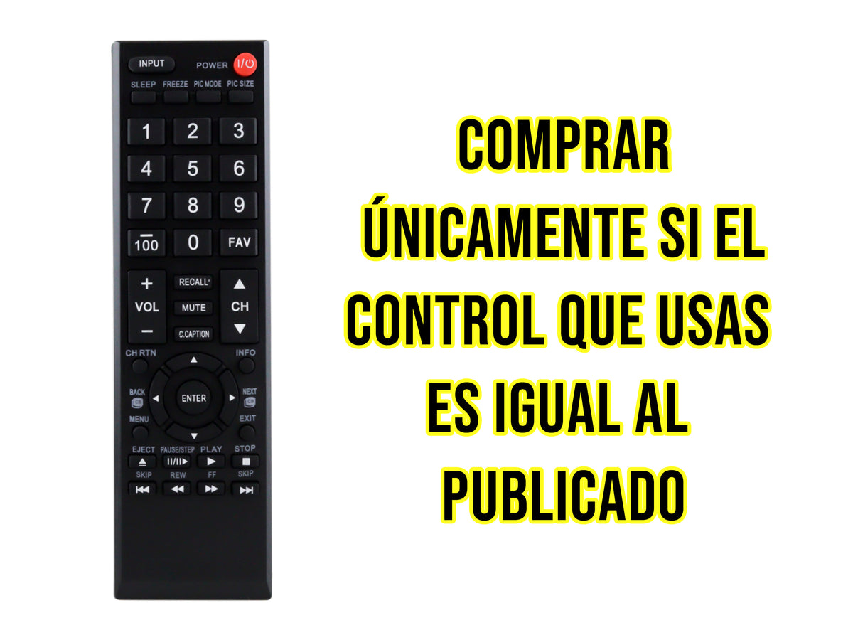 Control para TOSHIBA Pantalla