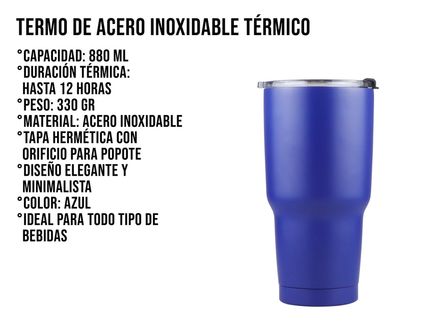 Termo de Acero Inoxidable 880 ml - Azul