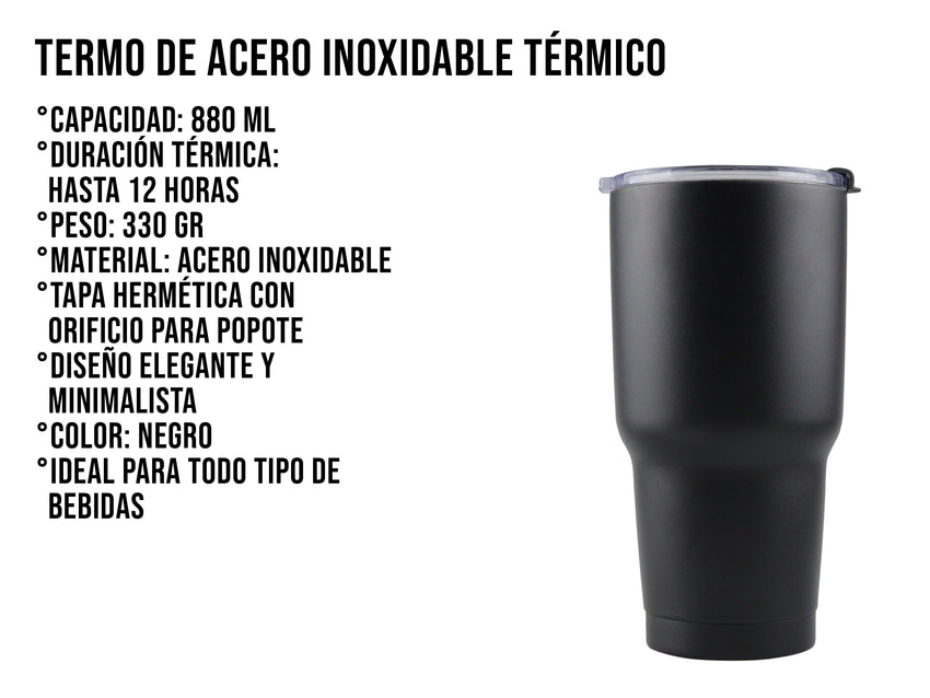 Termo de Acero Inoxidable 880 ml - Plata