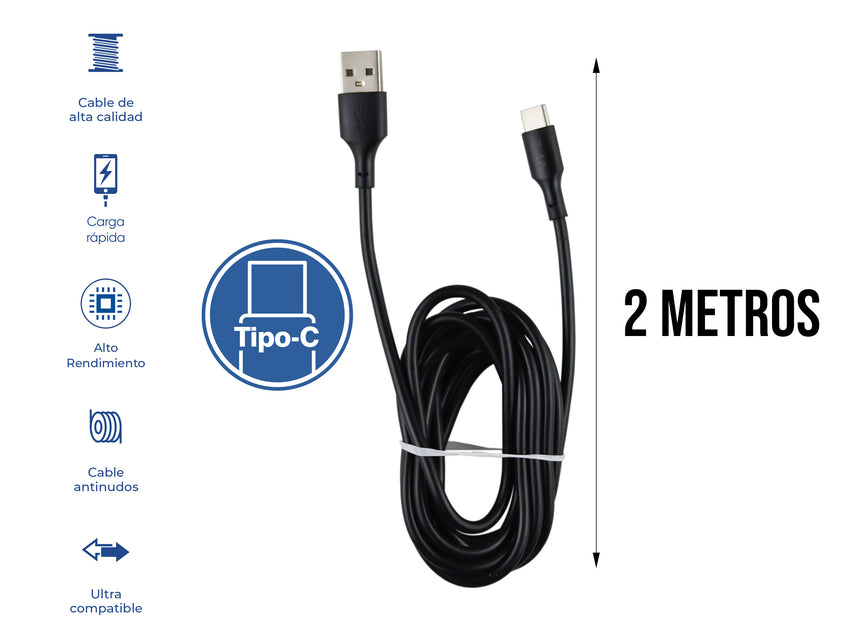 Cable USB a Tipo C Negro