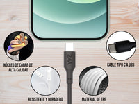 Cable USB a Tipo C Negro