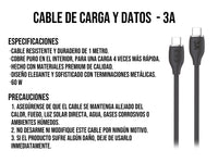 Cable Tipo a Tipo 60W Carga Rápida Negro