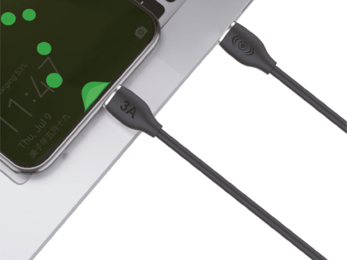 Cable Tipo C a Tipo C 60W Carga Rápida Negro