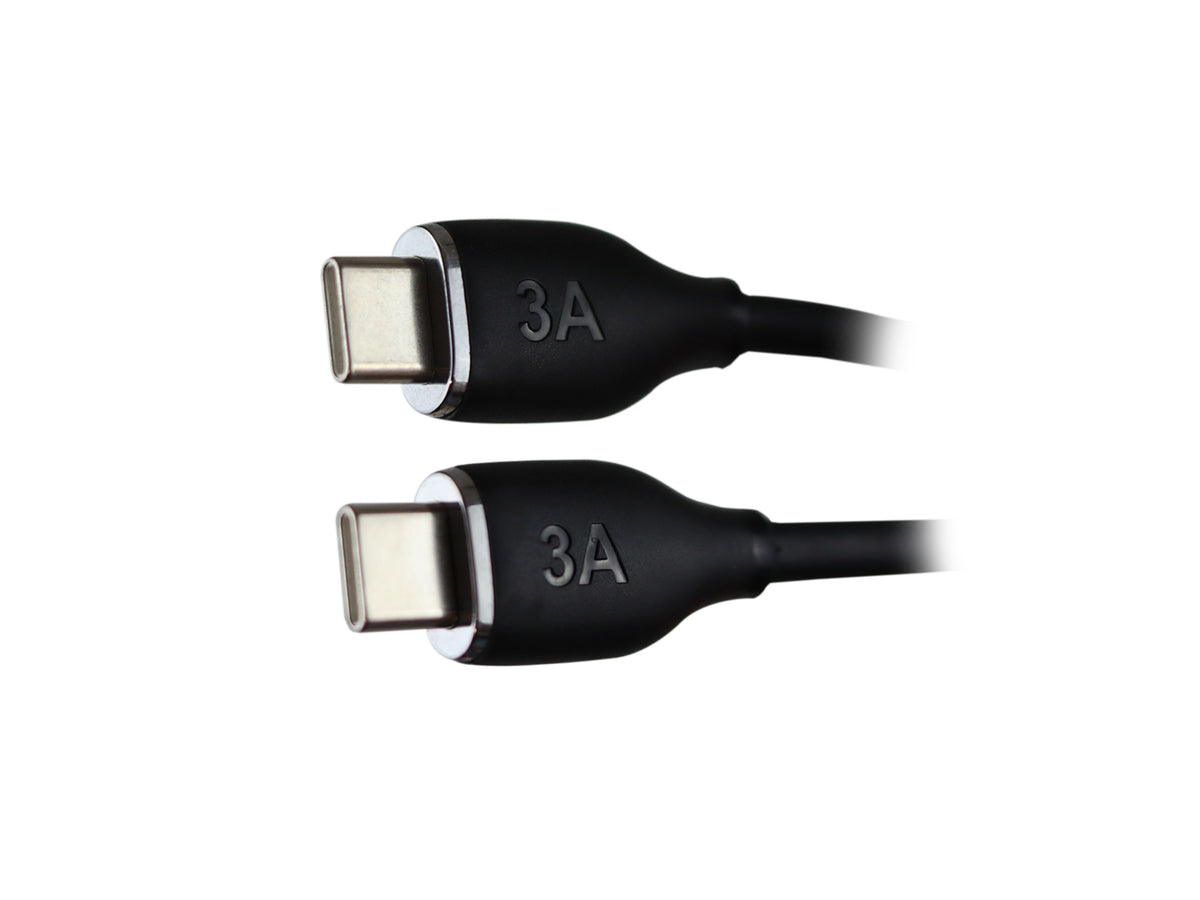 Cable Tipo C a Tipo C 60W Carga Rápida Negro