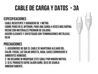 Cable Tipo a Tipo 60W Carga Rápida Blanco