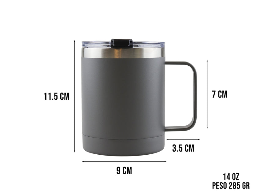 Taza Térmica de Acero Inoxidable 415 ml - Gris