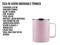 Taza Térmica de Acero Inoxidable 415 ml - Rosa