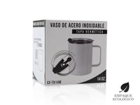 Taza Térmica de Acero Inoxidable 415 ml - Blanco