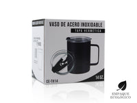 Taza Térmica de Acero Inoxidable 415 ml - Negro