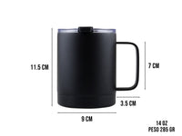 Taza Térmica de Acero Inoxidable 415 ml - Negro