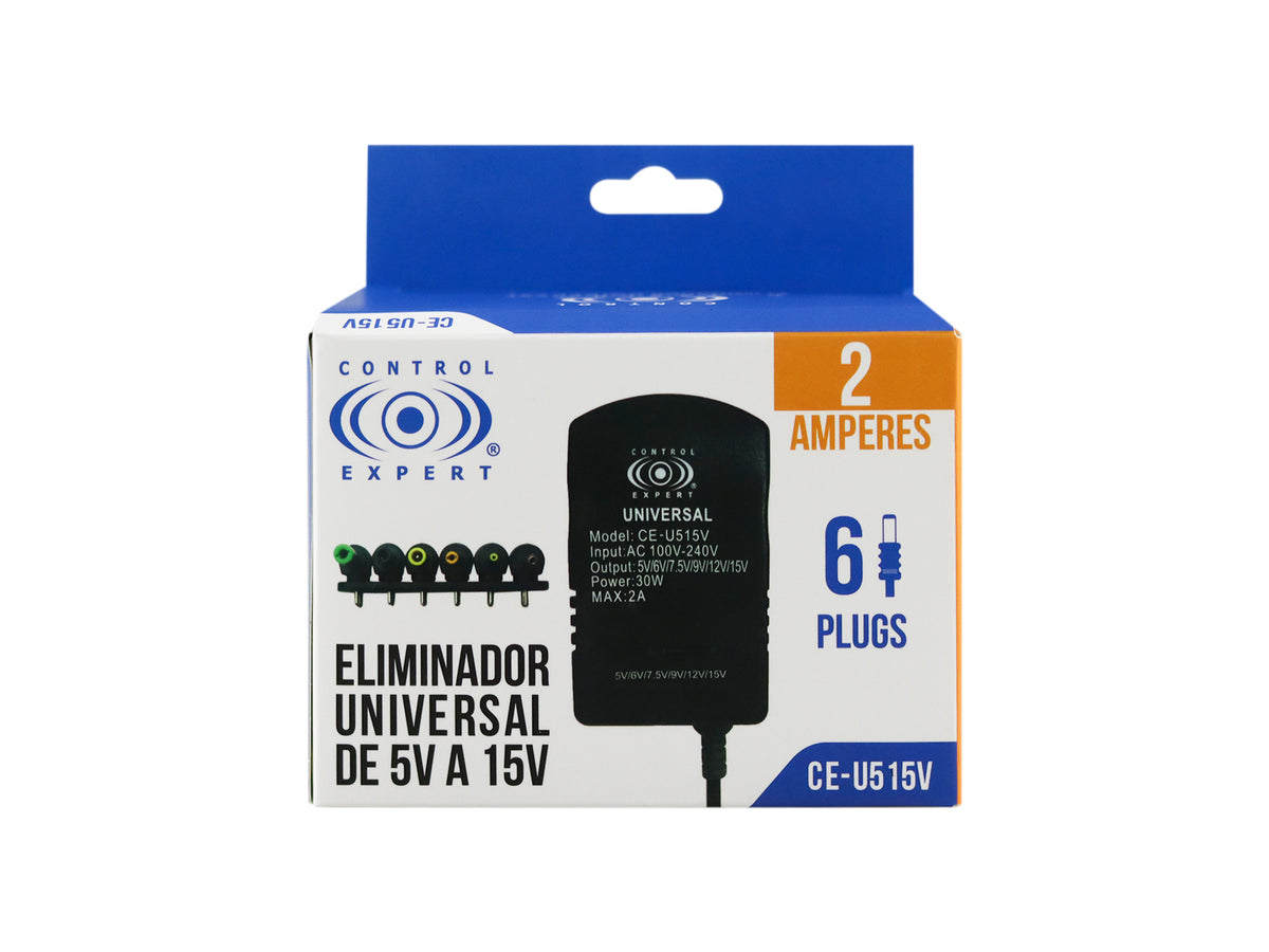 Cargador Universal 5 A 15V con 6 Puntas Intecambiables