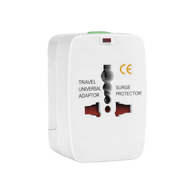 Adaptador Universal de Viaje Internacional Todo en Uno | Enchufe Europeo, Americano, UK y Australia Compatible Más de 150 Países Protector contra Sobretensiones