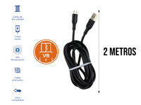 Cable USB a V8 Negro