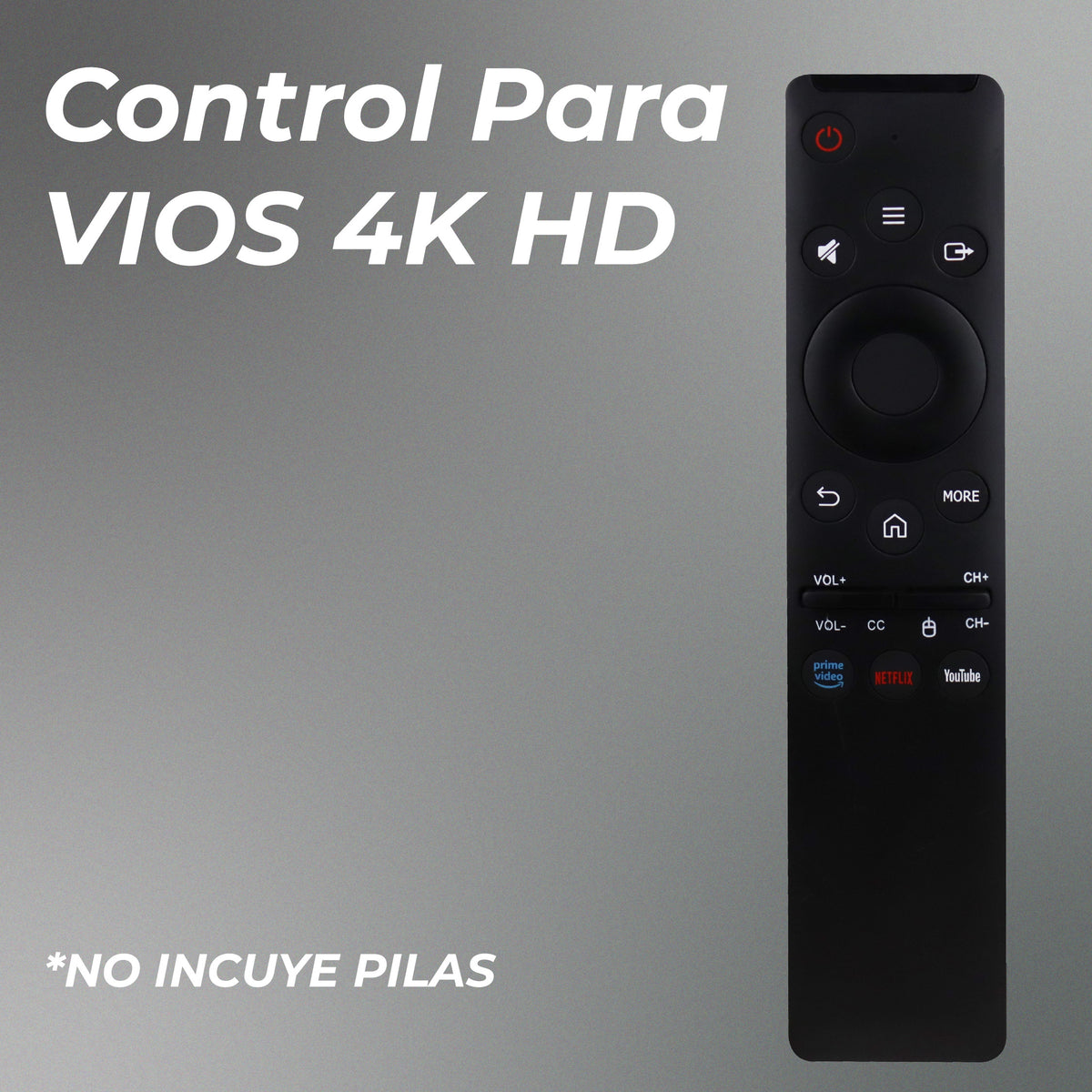 Control Compatible Con Pantalla Vios Smart Tv Directo 4k Negro