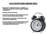 Reloj Despertador Dobleampana - Negro