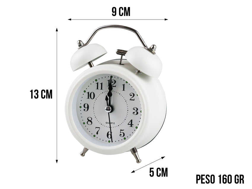 Reloj Despertador Dobleampana - Blanco