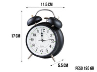 Reloj Despertador Dobleampana - Negro