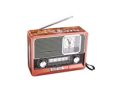 Bocina Radio Fm Am Reloj Bluetooth Auxiliar Usb Vintage