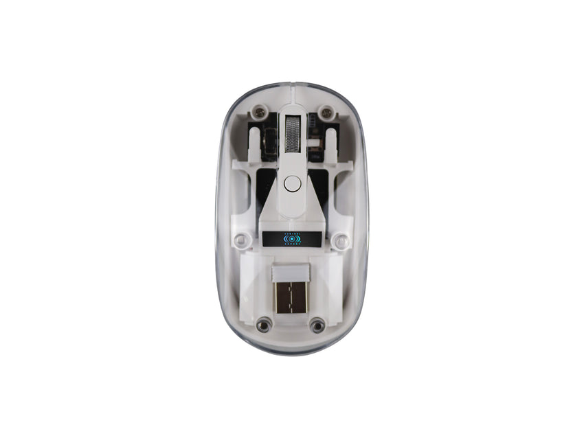 Mouse Inalámbrico Recargable con Receptor USB - Blanco