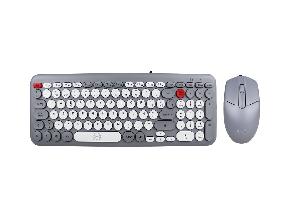 Combo teclado y mouse alámbrico USB diseño moderno de marco estrecho, velocidad de respuesta, compatible con Windows 8/10/11 y Android