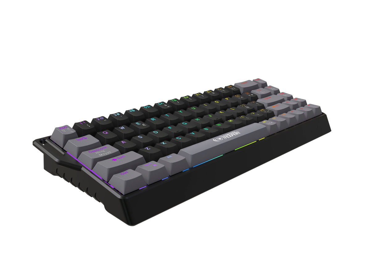Teclado Gamer Mecánico Alámbrico 68 Teclas, USB Tipo C, Iluminación RGB, Diseño Compacto, Cable de 1.5 m, Compatible con Windows y macOS