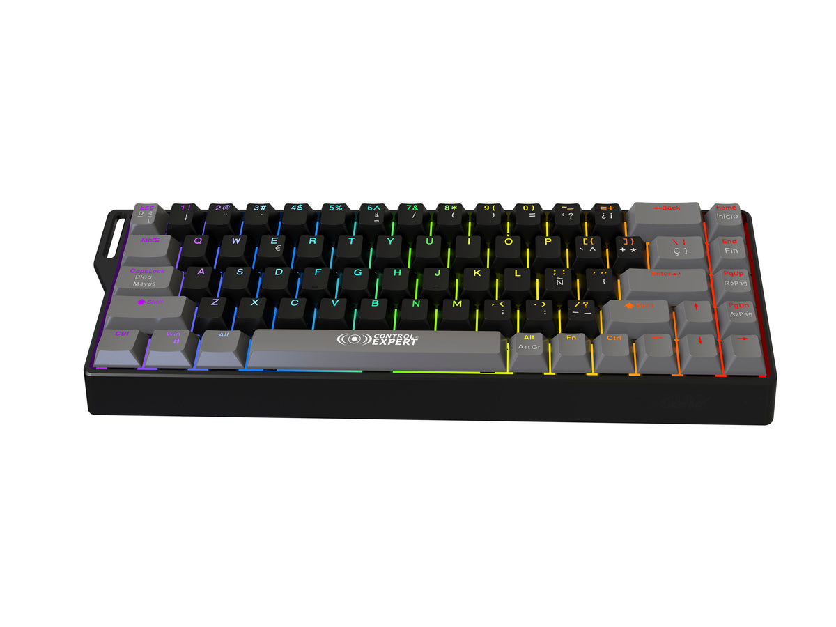 Teclado Gamer Mecánico Alámbrico 68 Teclas, USB Tipo C, Iluminación RGB, Diseño Compacto, Cable de 1.5 m, Compatible con Windows y macOS