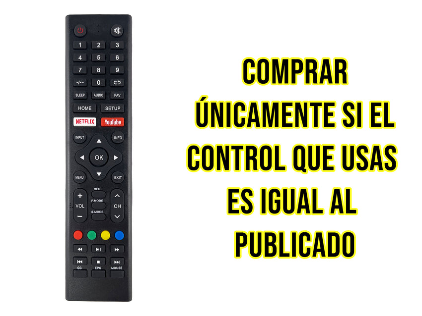 Control Compatible Con Daewoo Smart TV Neflix Youtube