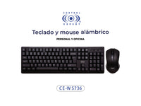 Combo Teclado y Mouse Inalámbricos Receptor USB