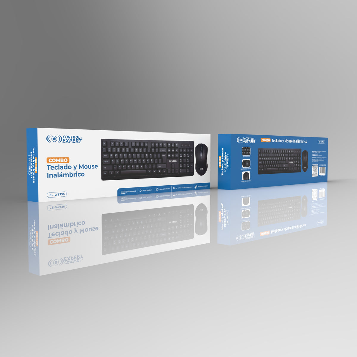 Combo de teclado y mouse inalámbrico Control Expert CE-WS736