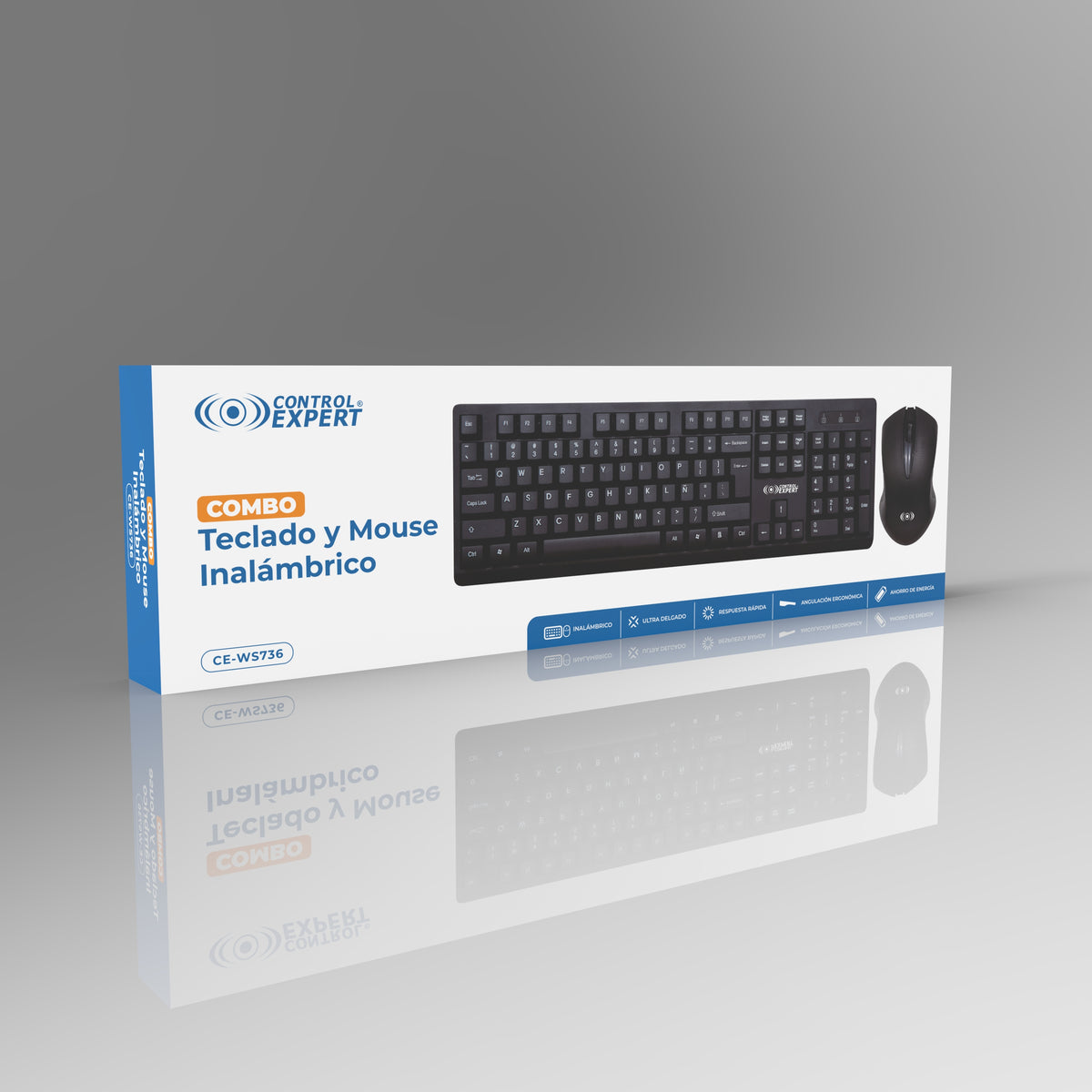 Combo de teclado y mouse inalámbrico Control Expert CE-WS736