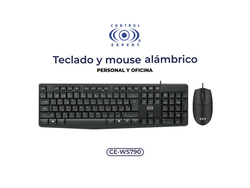 Combo Teclado y Mouse Alámbrico USB