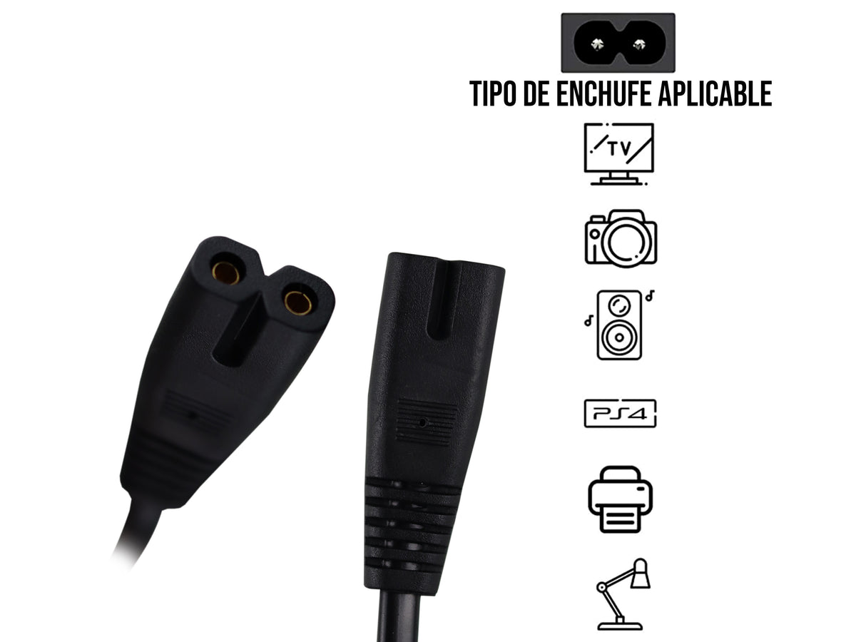 Cable de alimentación 1.55M 18 AWG 300V para PS5 PS4 PS3 Slim Xbox One S Pantallas TV LED TV
