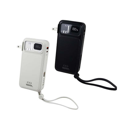 Power Bank Power Plug Pro 10,000mAh 20W – Cargador de Pared AC Integrado y Cables Rápidos