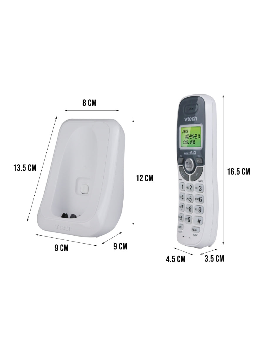 Teléfono Doble Vtech Cs6114-2 Inalámbrico - Color Blanco