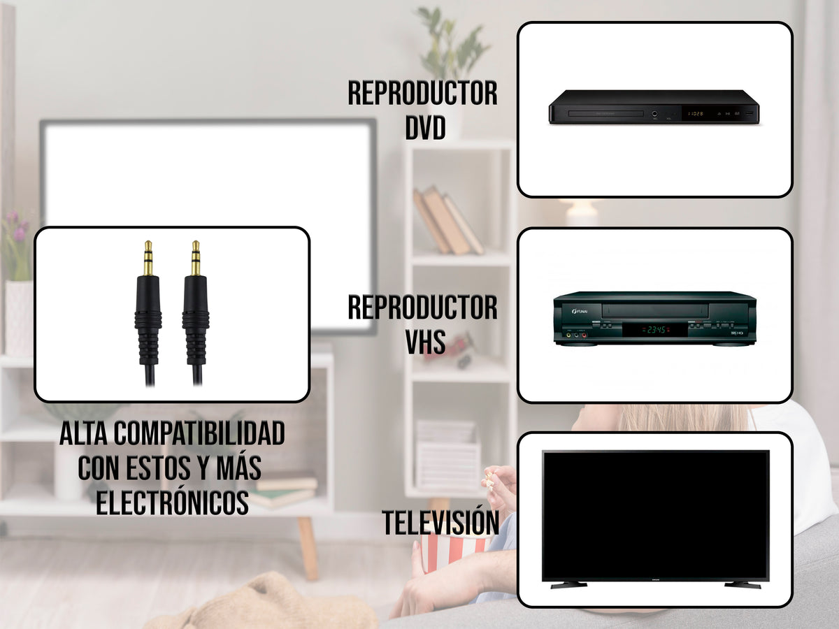 Cable Auxiliar de 3.5mm a 3.5mm (Audio Estéreo)
